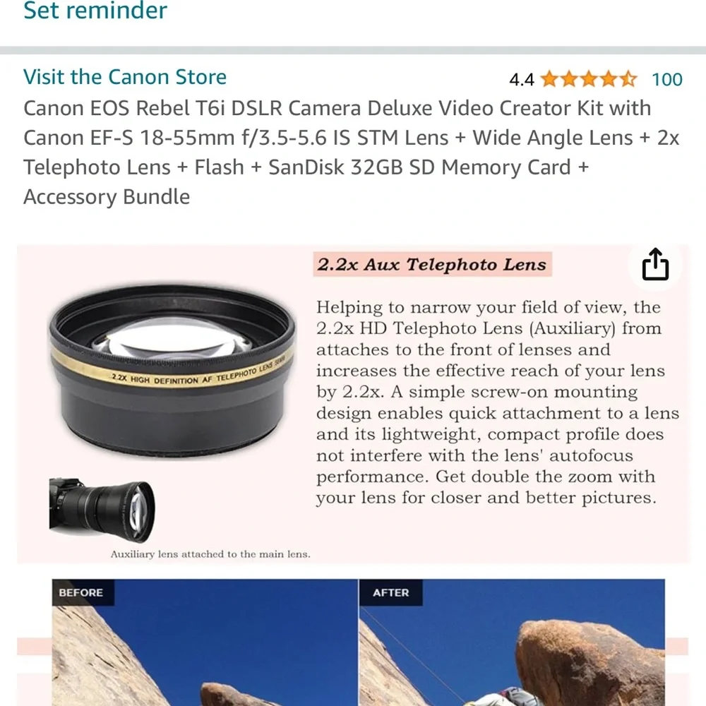 Canon EOS Rebel T6i DSLR Camera Deluxe Video Creator Kit with Canon EF-S 18-55mm